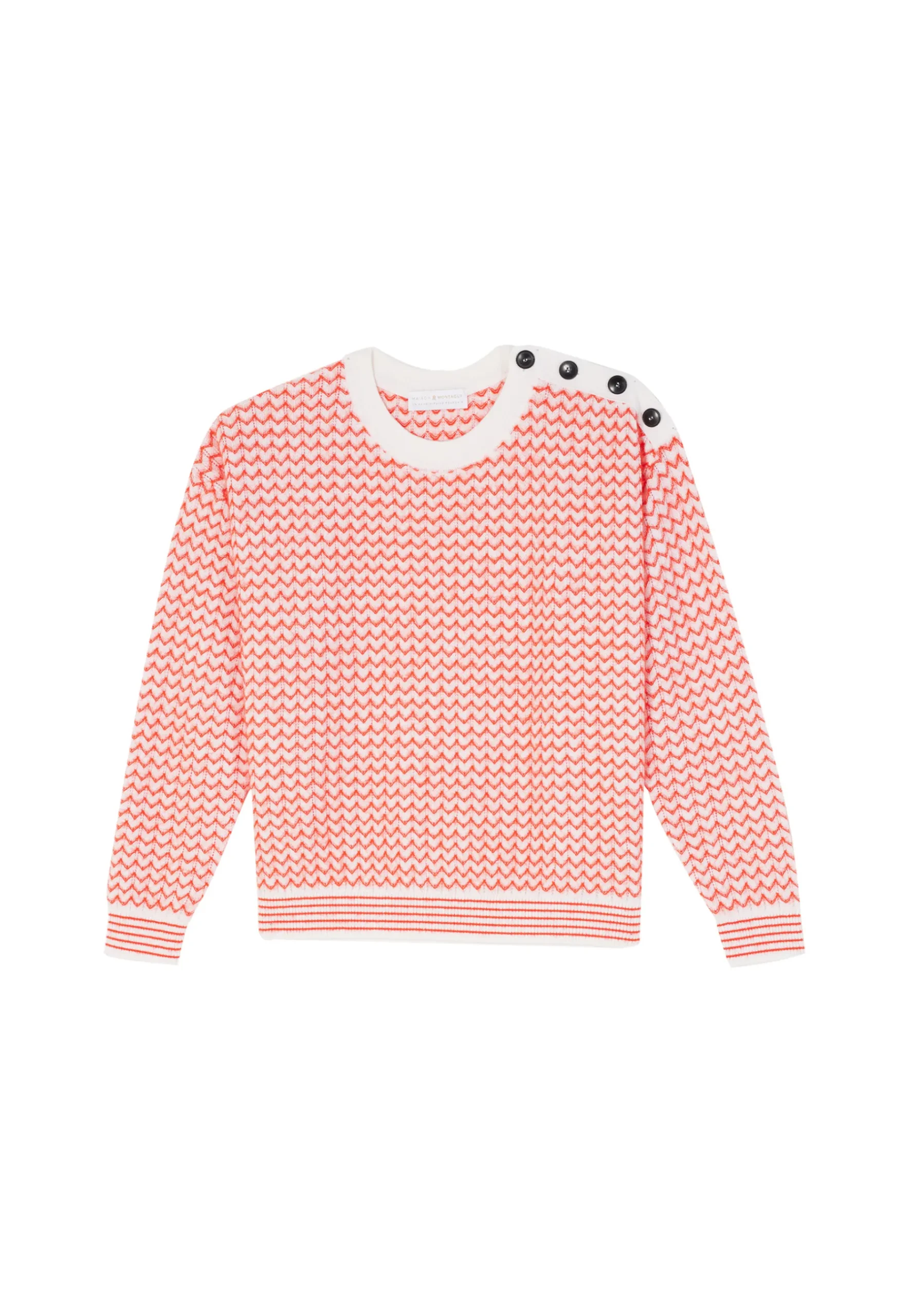 Montagut Pulls-Pull motifs chevron en laine - Coralise 15-Orange