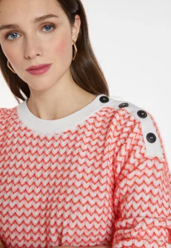 Montagut Pulls-Pull motifs chevron en laine - Coralise 15-Orange