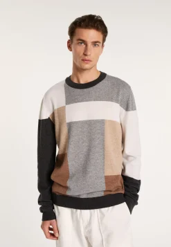 Montagut Pulls-Pull motifs géométriques en cachemire - Lima 10-Gris foncé