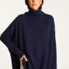 Montagut Les Incontournables-Pull oversize col roulé laine et cachemire - Clara 05-Bleu marine