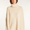 Montagut Les Incontournables-Pull oversize col roulé laine et cachemire - Clara 82-Ecru