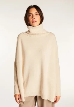Montagut Les Incontournables-Pull oversize col roulé laine et cachemire - Clara 82-Ecru