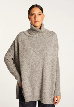 Montagut Les Incontournables-Pull oversize col roulé laine et cachemire - Clara 09-Gris moyen