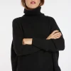Montagut Les Incontournables-Pull oversize col roulé laine et cachemire - Clara 01-Noir