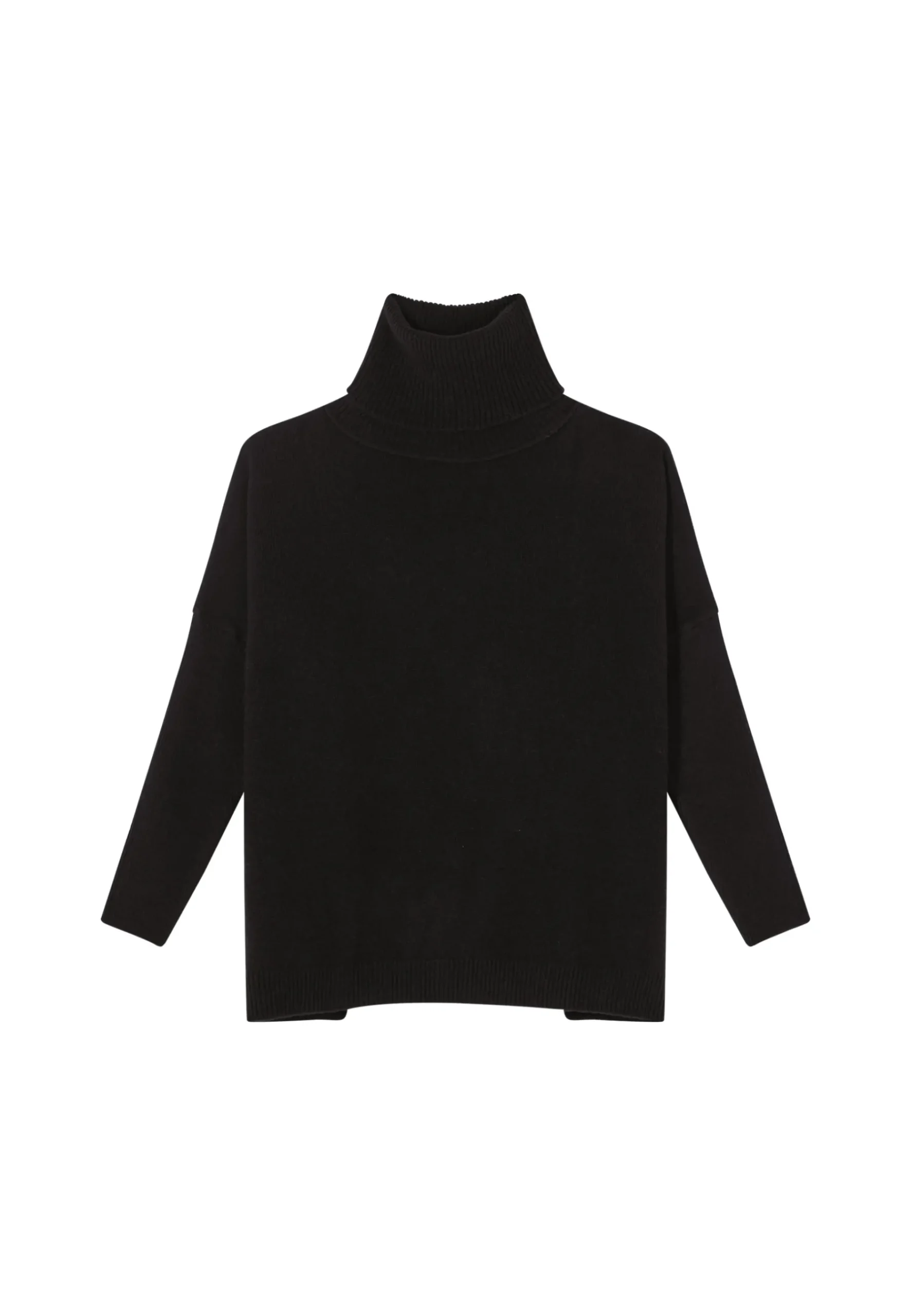 Montagut Les Incontournables-Pull oversize col roulé laine et cachemire - Clara 01-Noir