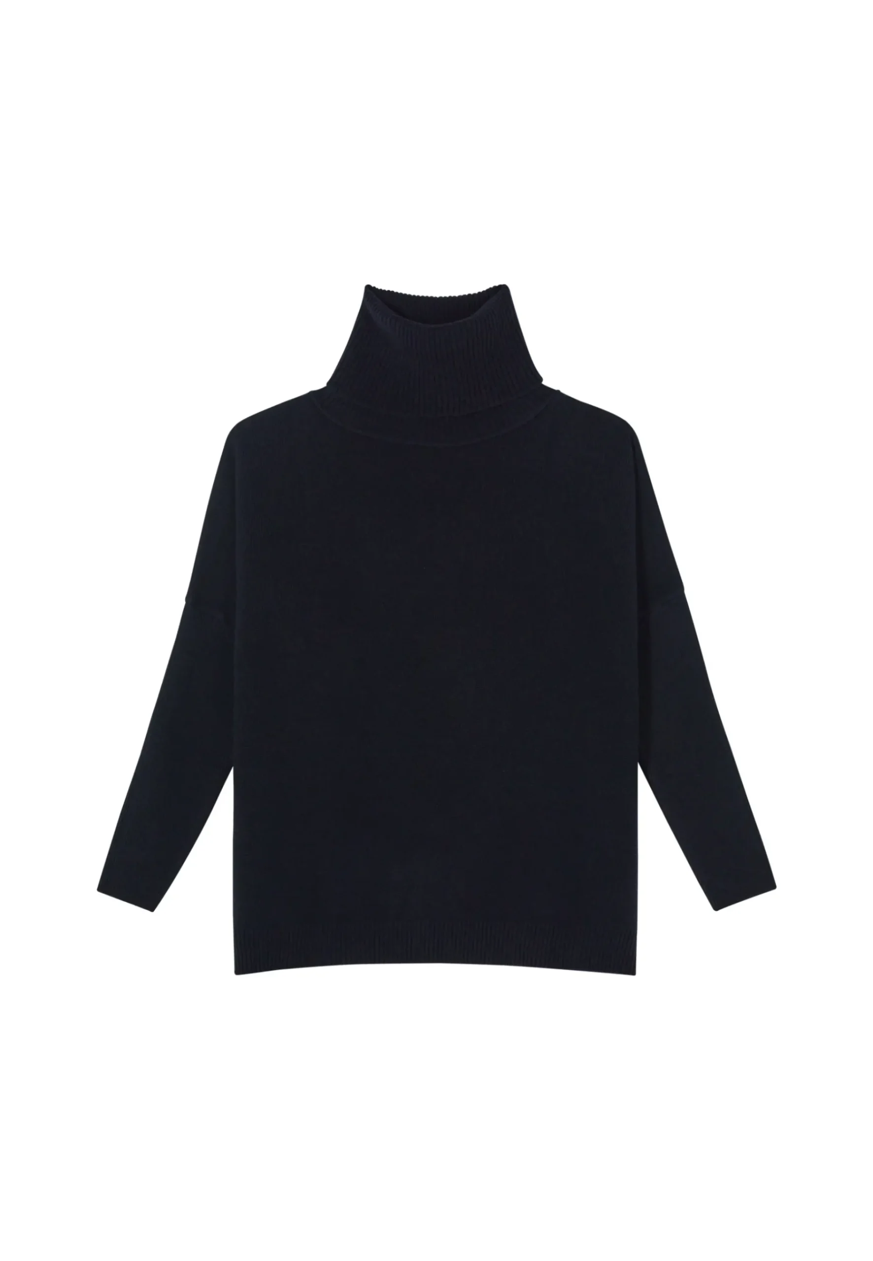 Montagut Les Incontournables-Pull oversize col roulé laine et cachemire - Clara 05-Bleu marine