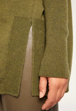 Montagut Les Incontournables-Pull oversize col roulé laine et cachemire - Clara 83-Kaki