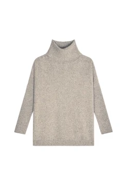 Montagut Les Incontournables-Pull oversize col roulé laine et cachemire - Clara 09-Gris moyen
