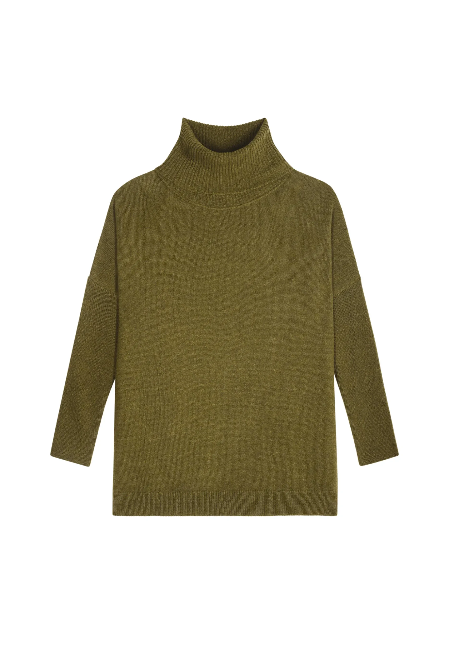 Montagut Les Incontournables-Pull oversize col roulé laine et cachemire - Clara 83-Kaki