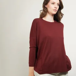 Montagut Les Incontournables-Pull oversize en laine - Béatrize 51-Bordeaux
