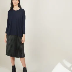 Montagut Les Incontournables-Pull oversize en laine - Béatrize 05-Bleu marine