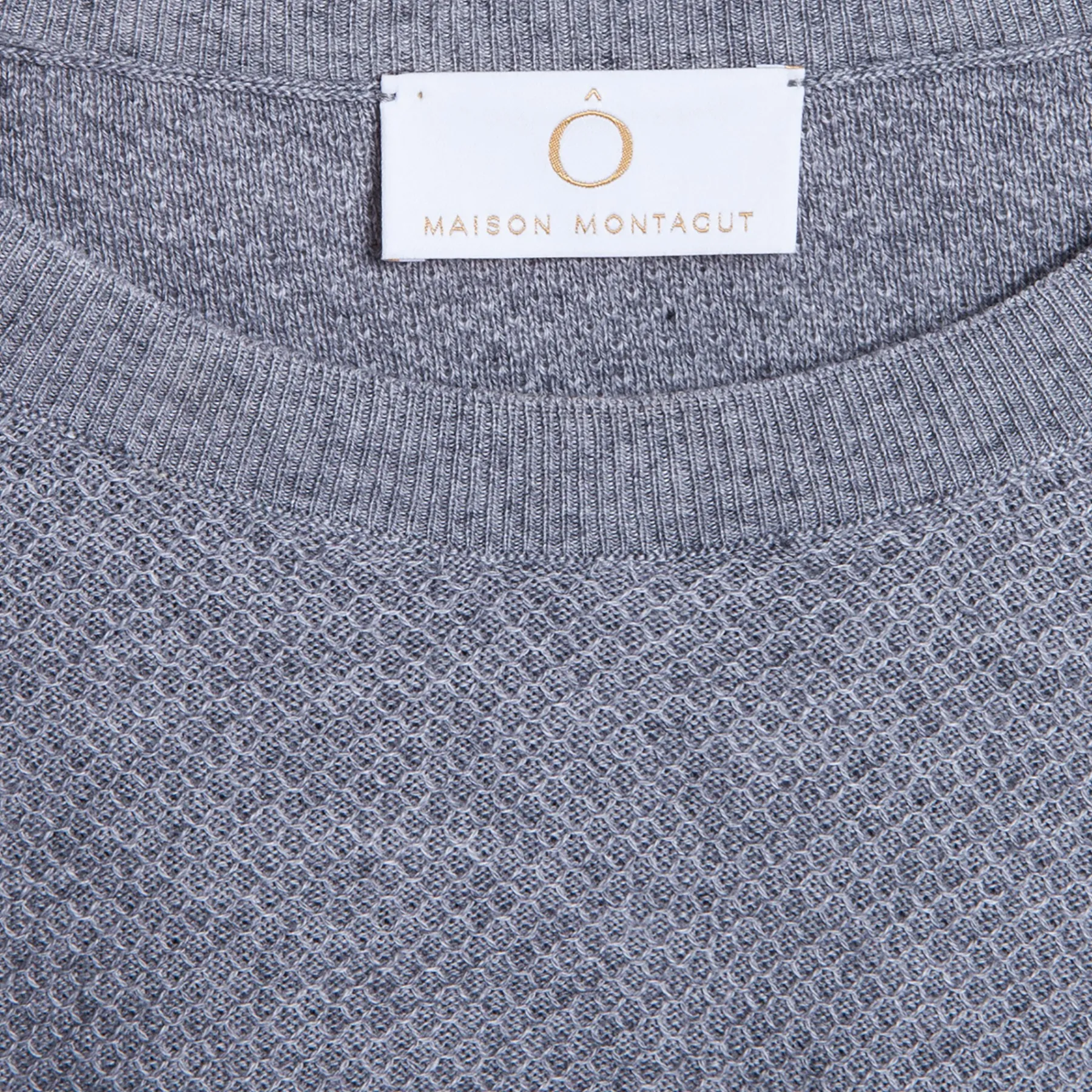 Montagut Pulls-Pull ras du cou en coton cachemire - Hizoka 09-Gris moyen