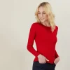 Montagut Pulls-Pull ras du cou en laine - Bourse 52-Rouge