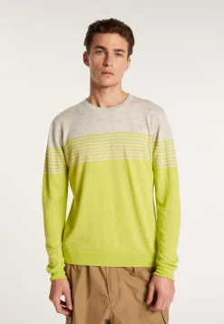 Montagut Pulls-Pull rayé en cachemire et lin - Daltonn 11-Gris clair