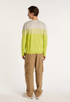 Montagut Pulls-Pull rayé en cachemire et lin - Daltonn 11-Gris clair