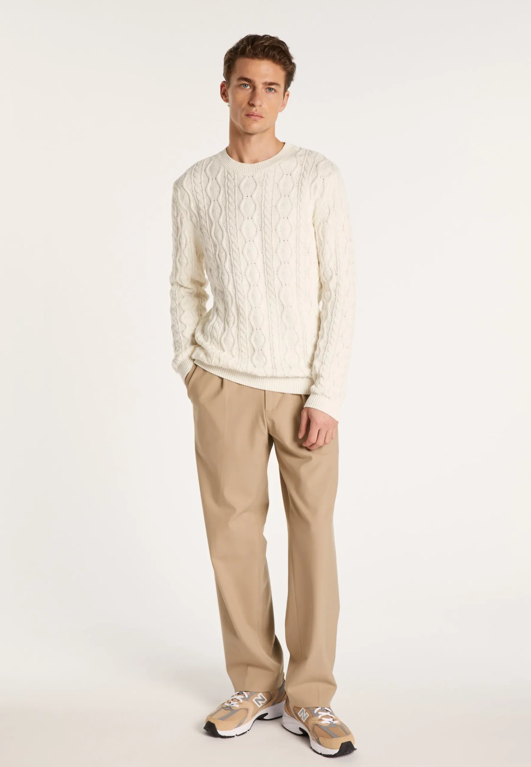 Montagut Pulls-Pull torsadé en coton - Dublin 02-Blanc