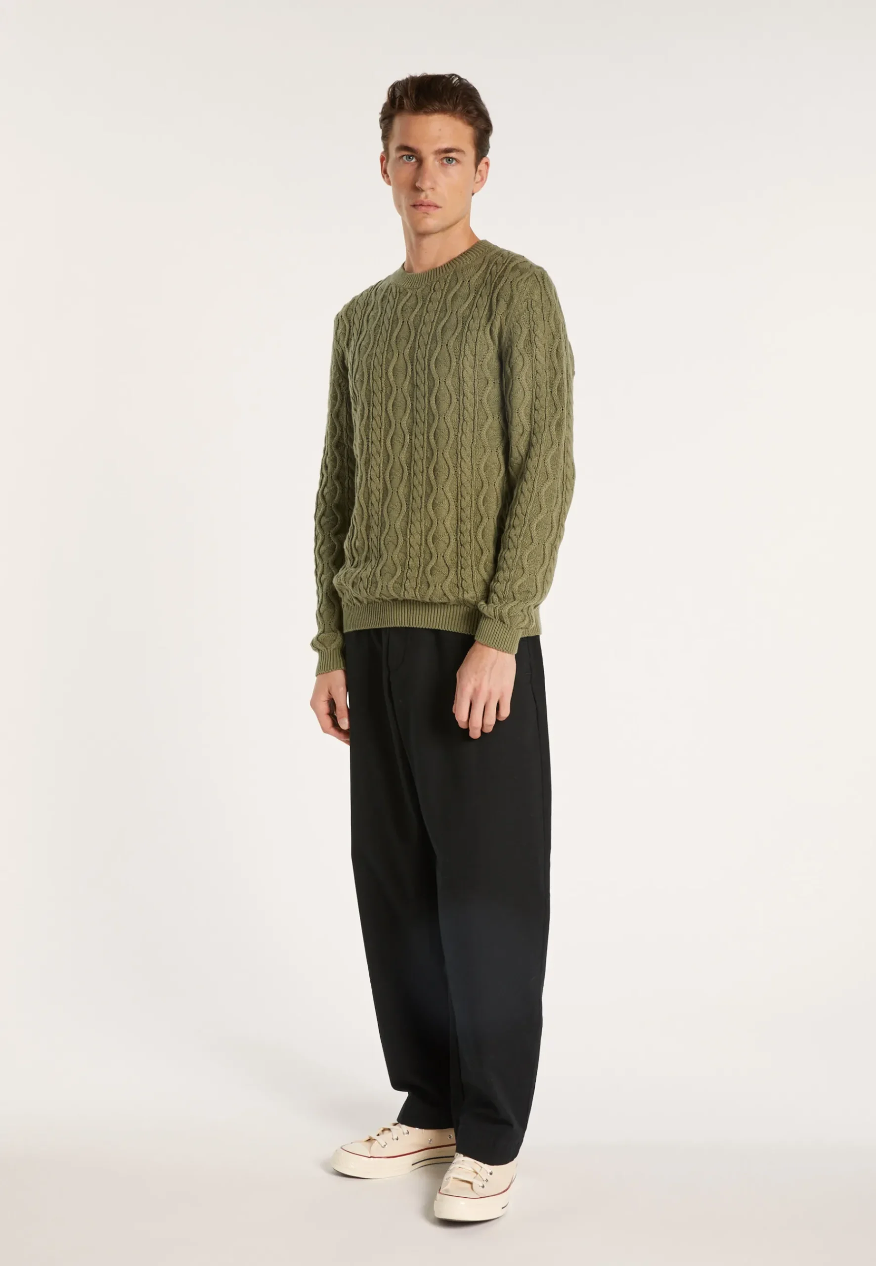 Montagut Pulls-Pull torsadé en coton - Dublin 83-Kaki