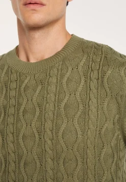 Montagut Pulls-Pull torsadé en coton - Dublin 83-Kaki