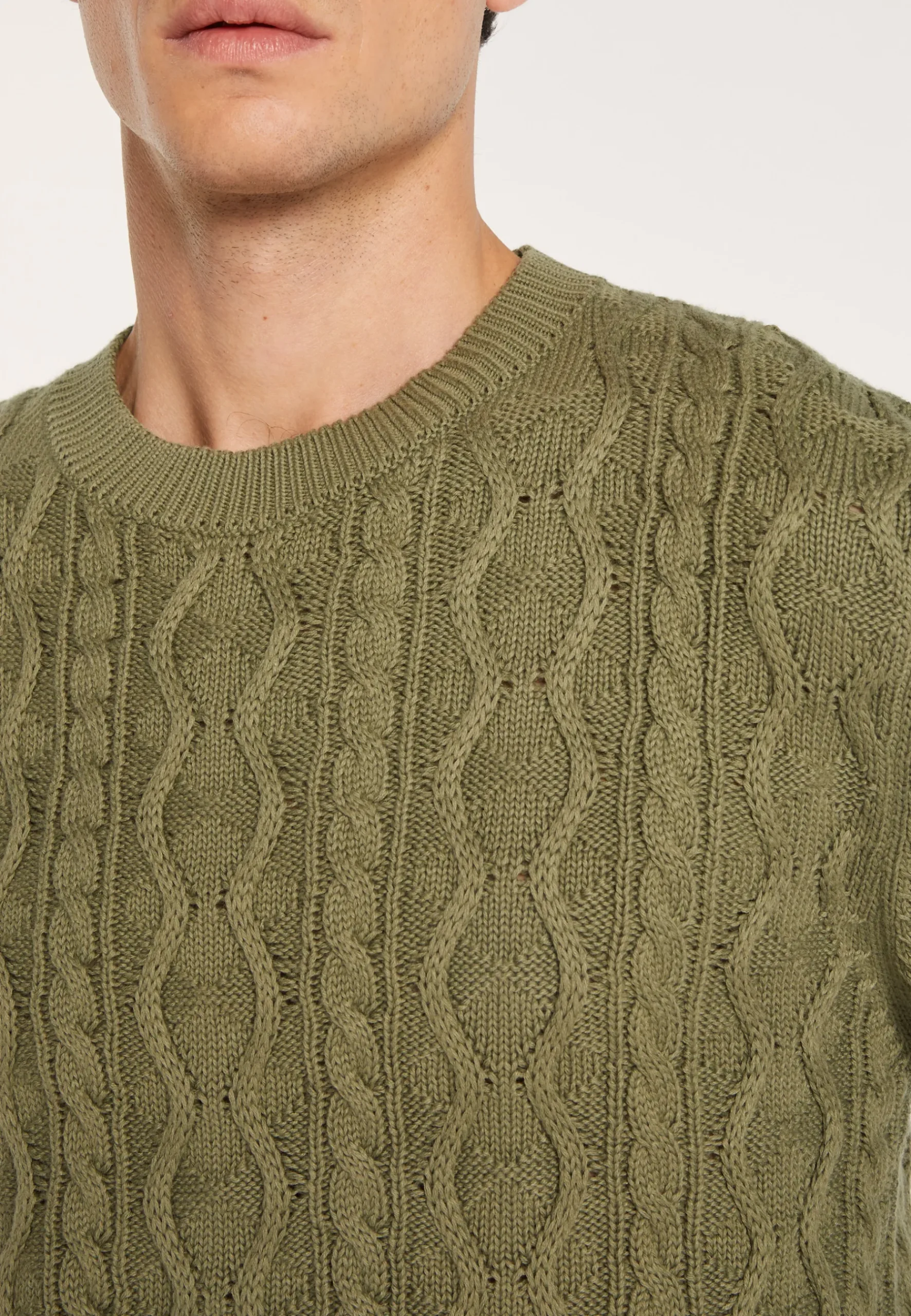 Montagut Pulls-Pull torsadé en coton - Dublin 83-Kaki