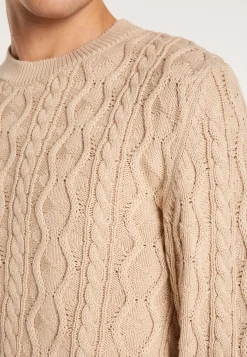 Montagut Pulls-Pull torsadé en coton - Dublin 12-Beige clair