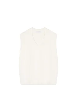 Montagut Pulls-Pull unisexe sans manches en coton bio - Isodor 82-Ecru
