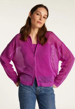 Montagut Pulls-Pull zippé en fil lumière - Denyze 16-Violet clair