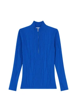 Montagut Pulls-Pull zippé en laine mélangée - Cacilda 48-Bleu roi
