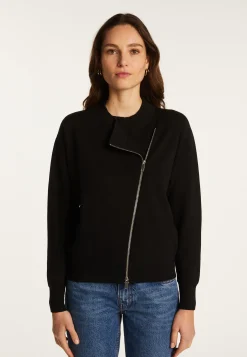 Montagut Pulls-Pull zippé en laine mélangée - Freya 01-Noir