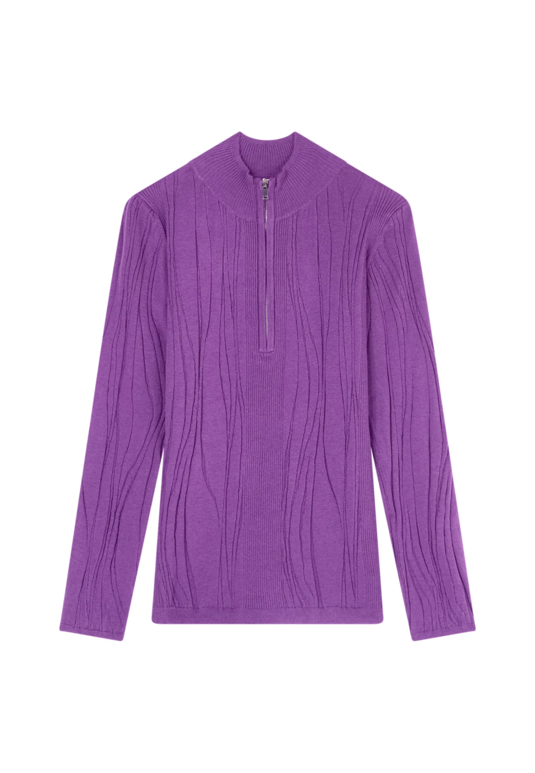 Montagut Pulls-Pull zippé en laine mélangée - Cacilda 17-Violet