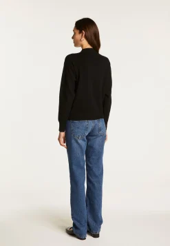 Montagut Pulls-Pull zippé en laine mélangée - Freya 01-Noir