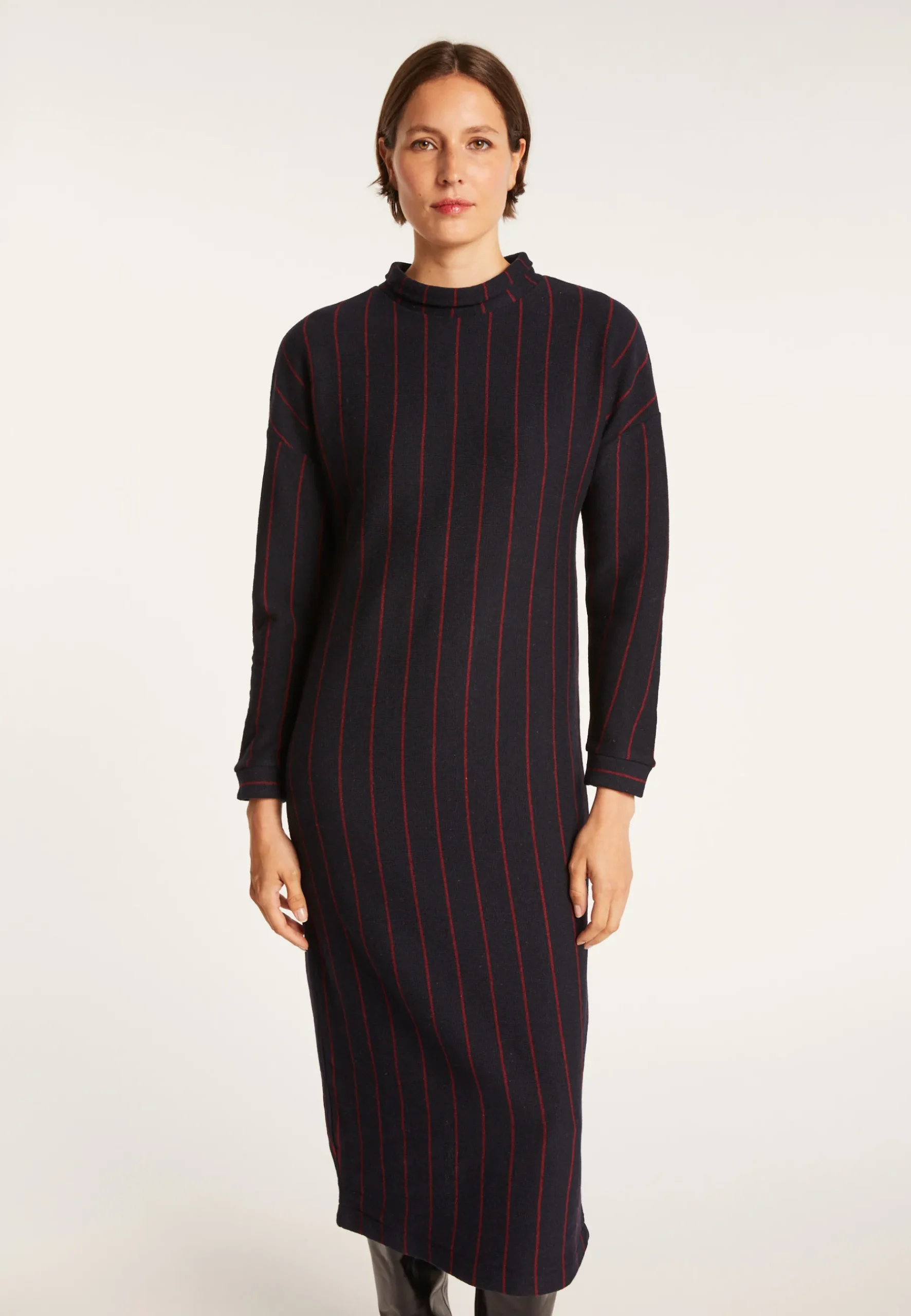 Montagut Jupes Et Robes-Robe à rayures tennis en maille - Edelweiss 05-Bleu marine