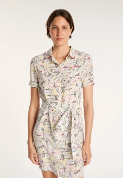 Montagut Jupes Et Robes-Robe chemise en crêpe de soie Maison x Maison Martin Morel - Jade 86-Multicolore