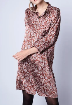 Montagut Jupes Et Robes-Robe chemise en soie Maison x Maison Martin Morel - Gaspar 15-Orange
