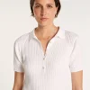 Montagut Jupes Et Robes-Robe col polo en coton - Jacee 02-Blanc