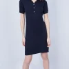 Montagut Jupes Et Robes-Robe col polo en coton - Jacee 05-Bleu marine