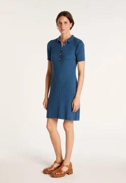 Montagut Jupes Et Robes-Robe col polo en coton - Jacee 03-Bleu foncé