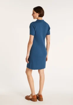 Montagut Jupes Et Robes-Robe col polo en coton - Jacee 03-Bleu foncé