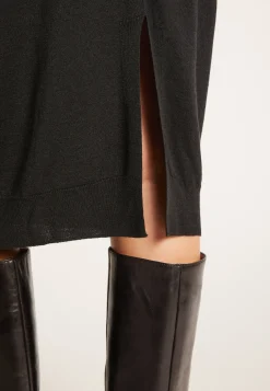 Montagut Jupes Et Robes-Robe en laine et soie fente dos - Epopée 10-Gris foncé