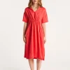 Montagut Jupes Et Robes-Robe en Lin - Danae 52-Rouge