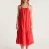 Montagut Jupes Et Robes-Robe en lin sans manches - Deborah 52-Rouge