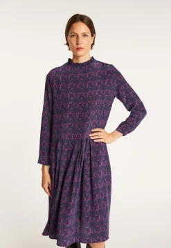 Montagut Jupes Et Robes-Robe en soie Maison x Maison Martin Morel - Emeraude 05-Bleu marine
