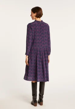 Montagut Jupes Et Robes-Robe en soie Maison x Maison Martin Morel - Emeraude 05-Bleu marine