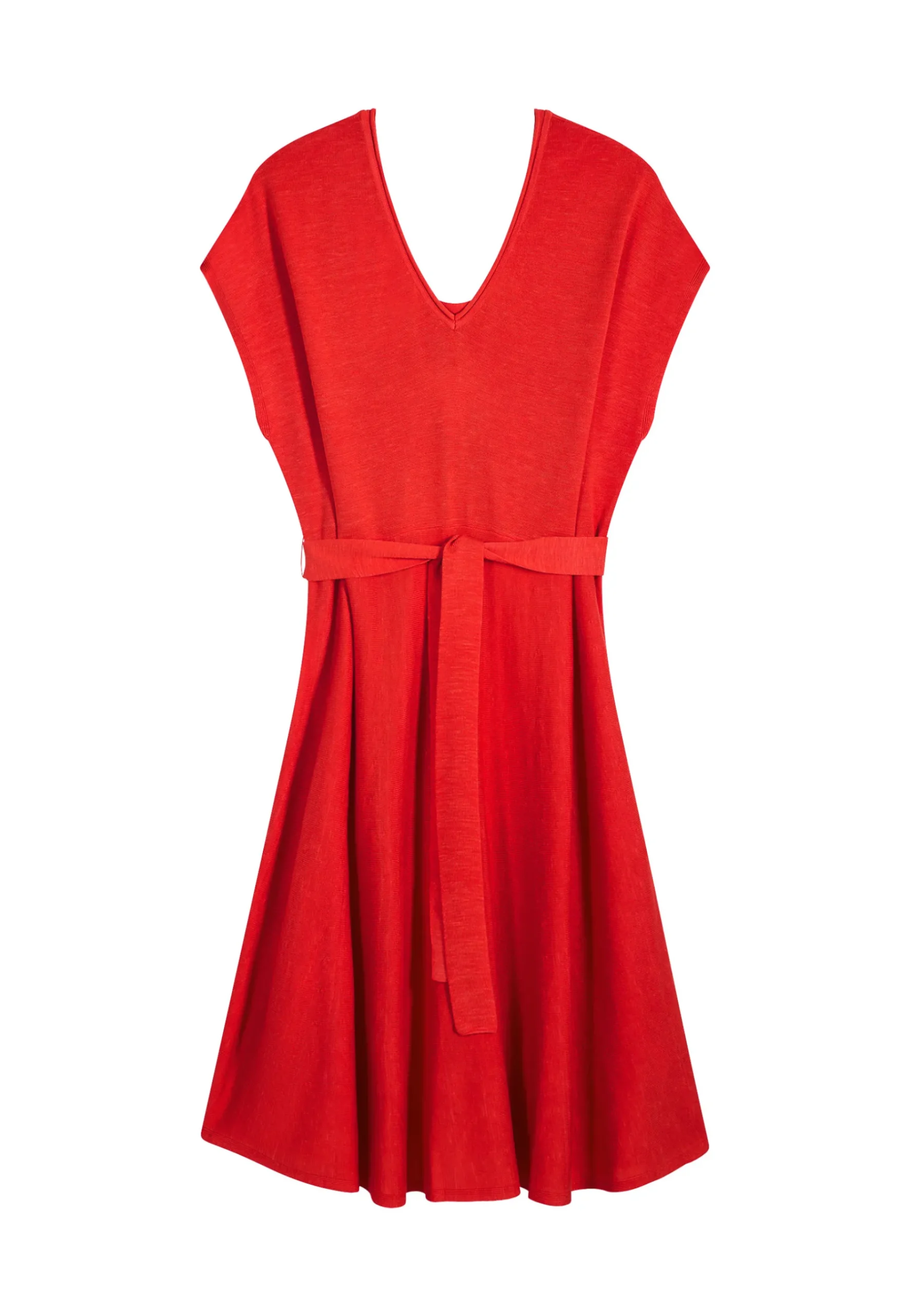 Montagut Jupes Et Robes-Robe fluide en lin flammé - Layla 52-Rouge