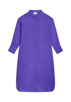 Montagut Jupes Et Robes-Robe longue col polo en lin - Valerie 17-Violet