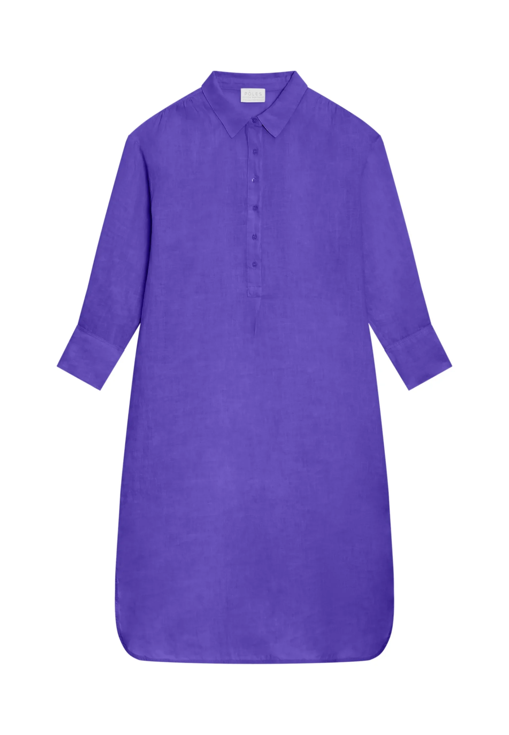 Montagut Jupes Et Robes-Robe longue col polo en lin - Valerie 17-Violet