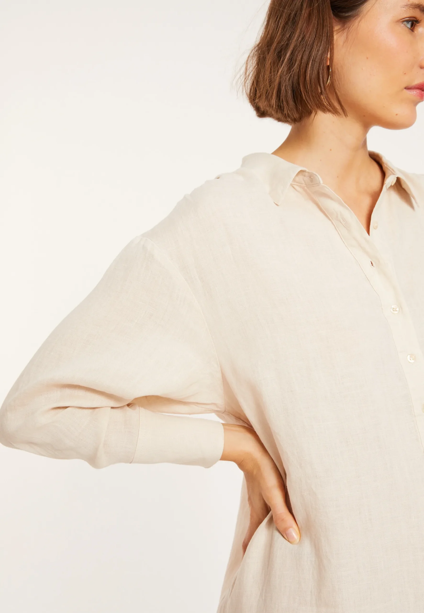 Montagut Jupes Et Robes-Robe longue col polo en lin - Valerie 12-Beige clair