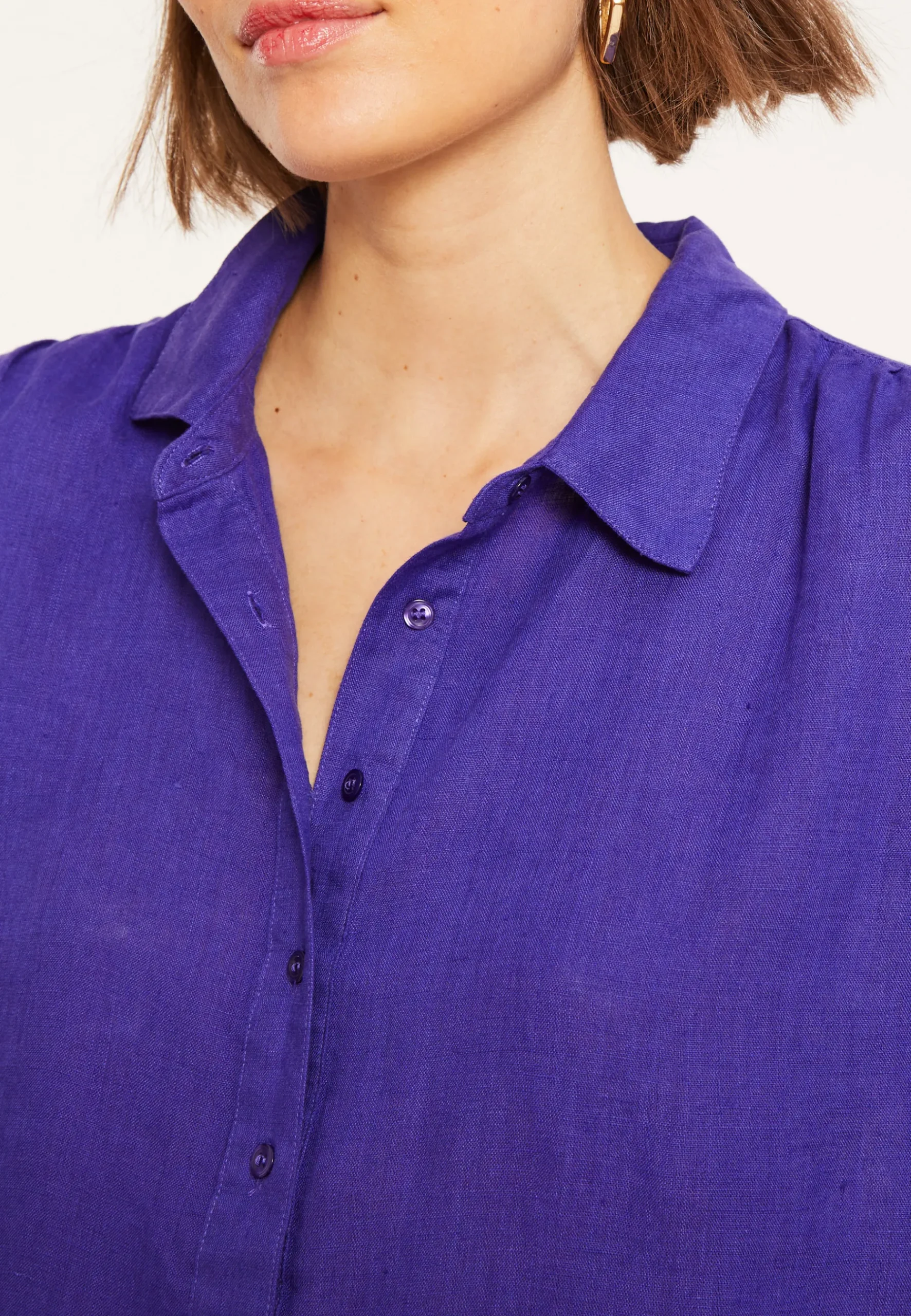 Montagut Jupes Et Robes-Robe longue col polo en lin - Valerie 17-Violet