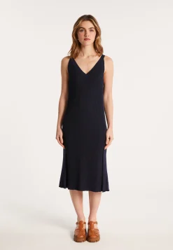 Montagut Jupes Et Robes-Robe longue en coton bio - Leah 05-Bleu marine