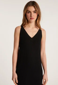 Montagut Jupes Et Robes-Robe longue en coton bio - Leah 01-Noir