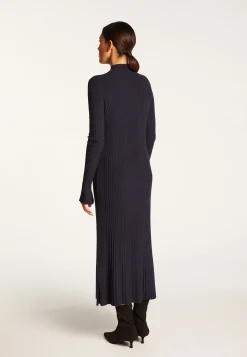 Montagut Jupes Et Robes-Robe longue en laine mélangée - Renata 05-Bleu marine
